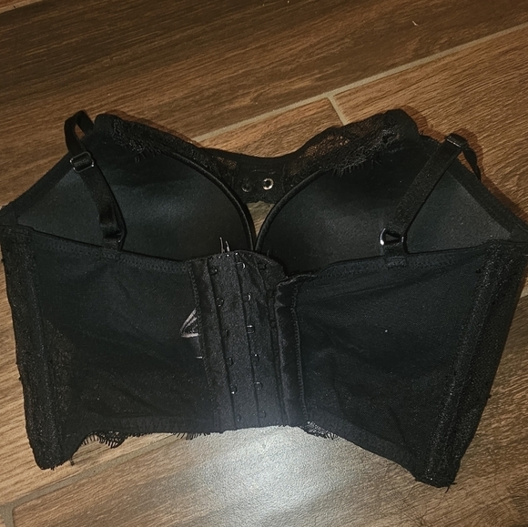 VICTORIA SECRET SZ 32D VERY SEXY PUSHUP BRA BLACK LACE - Picture 5 of 5